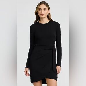 Express Black Long Sleeve Side Knot Dress